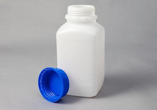 DENIOS Weithalsflaschen aus HDPE, eckig, natur-transparent, 2500 ml, UN, VE: 6 Stück, 257566