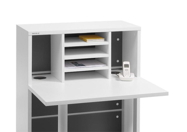 Deskin Fächerablage 350 ELINUS, Dekor weiß, B 350 x T 270 x H 325 mm, 330137