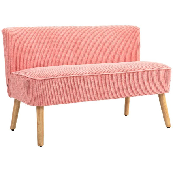 HOMCOM 2-Sitzer Polstersofa, Holz, Samtartiges Polyester, Schaumstoff, 117 x 56,5 x 77 cm, 833-524V06PK