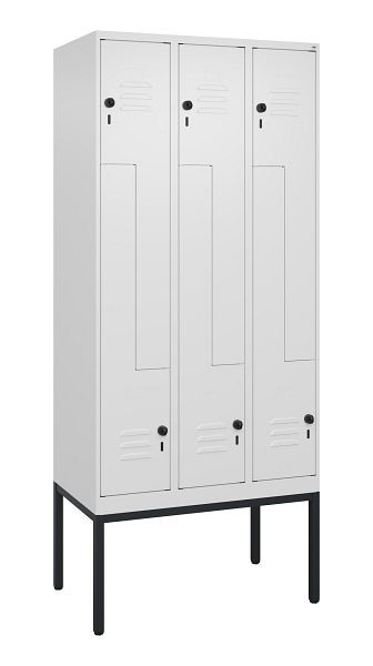 C+P Z-Spind Classic PLUS, Gestell, 6 Abteile, 2120x900x500mm, 9016/9016, Drehriegel, 0800337-306 S10014