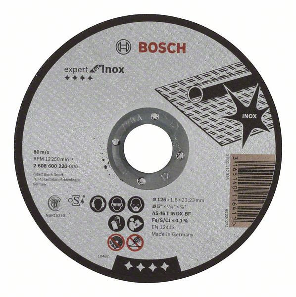 Bosch Trennscheibe gerade Expert for Inox AS 46 T INOX BF, 125 mm, 1,6 mm, VE: 25 Stück, 2608600220