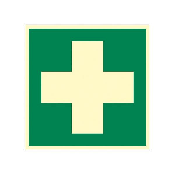 WERO Rettungszeichen: Erste Hilfe, ISO 7010, 50 x 50 mm als Klebefolie, 290032