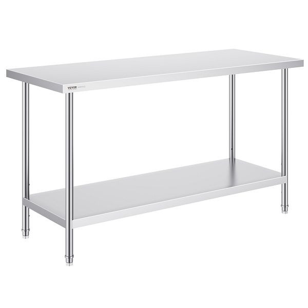 VEVOR Arbeits- und Vorbereitungstisch Edelstahl Küchentisch 610x1524mm Hotel, CFBXGGZTLCWJPPGVSV0