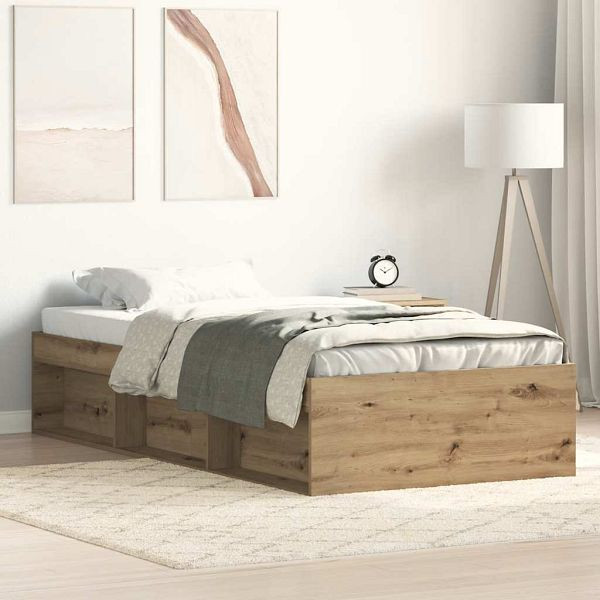 vidaXL Bettgestell ohne Matratze Artisan-Eiche 90x200cm Holzwerkstoff, 3328815