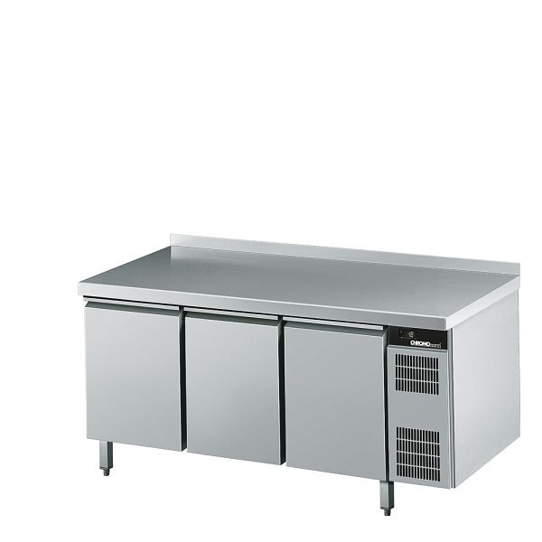 CHROMOnorm Bäckerei-Tiefkühltisch EN4060, 3 Türen, mit Tischplatte hinten auf, Zentralkühlung, CTKZK8346601