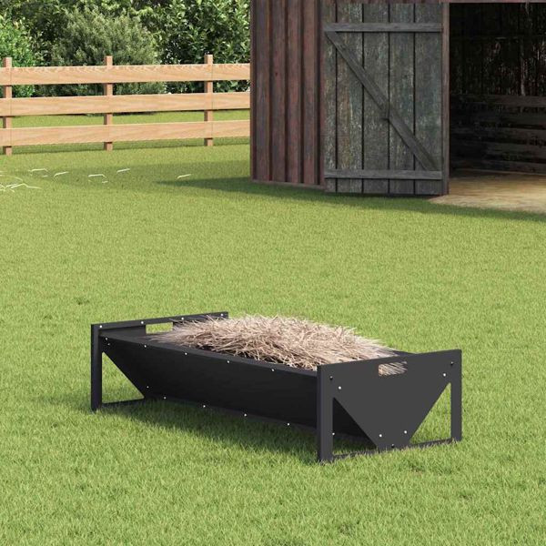 vidaXL Futtertröge für Nutztiere Schwarz 108 x 50 x 28 cm, 874615