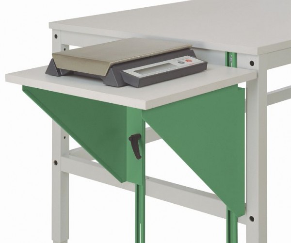 Manuflex Höhenverstellbarer Tischansatz für Arbeitstische und Werkbänke, B x T 500 x 1000 mm, Resedagrün, AU0006.6011