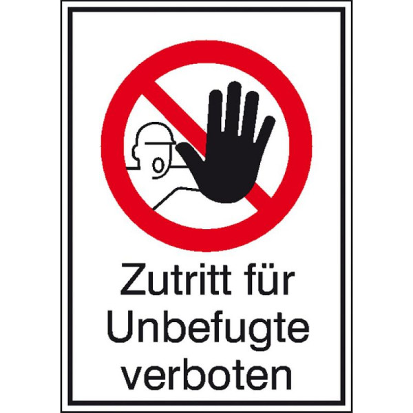 Stein HGS Kombischild, Zutritt für Unbefugte verboten, 105 x 148 mm / Folie, selbstklebend, 21.1115