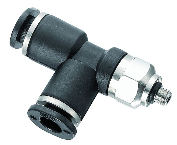 Prevost Micro T-Stück mit seitlichem metrischem Außengewinde - RCT AG, Metrisches AG= M3, für Schlauch mit Außen-Ø= 3 mm, VE: 10 Stück, RCT AG03M3