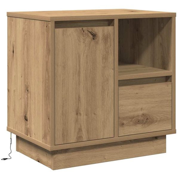 vidaXL Nachttisch Eiche handwerklich 50 x 34,5 x 50 cm Holzwerkstoff, 869592