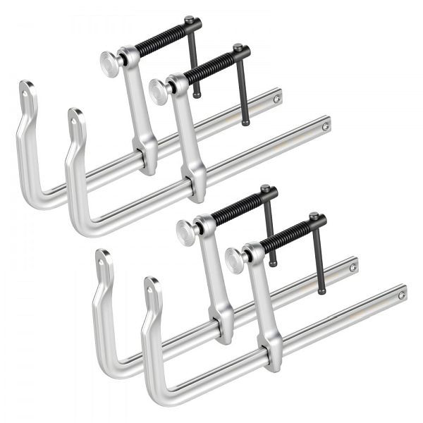 VEVOR Schraubzwinge 4er-Pack, 30,48 cm Öffnung, 120 mm Ausladung, 545 kg Tragkraft, Stahlguss, drehbare Backe, T-Griff, FJDDX4JT12INIIZTV001V0