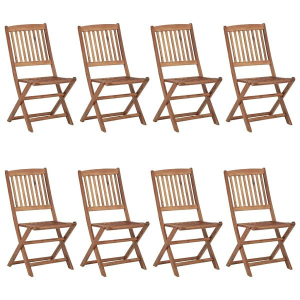 vidaXL Klappbare Gartenstühle 8 Stück Massivholz Akazie, 3074939