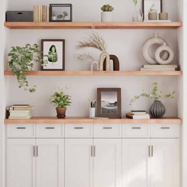 vidaXL Wandregal Hellbraun 180x40x(2-4) cm Massivholz Eiche Behandelt, 363718