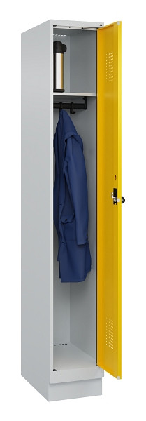 C+P Spind Evolo PLUS, mit Sockel, 1 Abteil, 1950x300x500mm, 7035/1004, Verschluss Drehriegel, Ablageböden 1, 049020-10 S10000