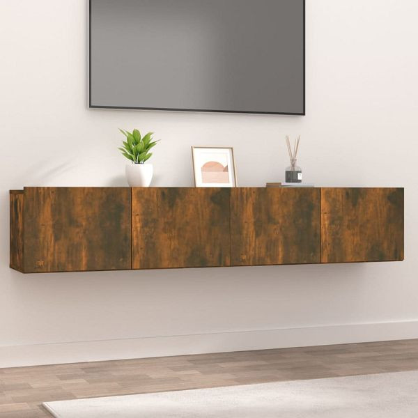 vidaXL TV-Schränke 2 Stück Räuchereiche 80x30x30 cm Holzwerkstoff, 820463