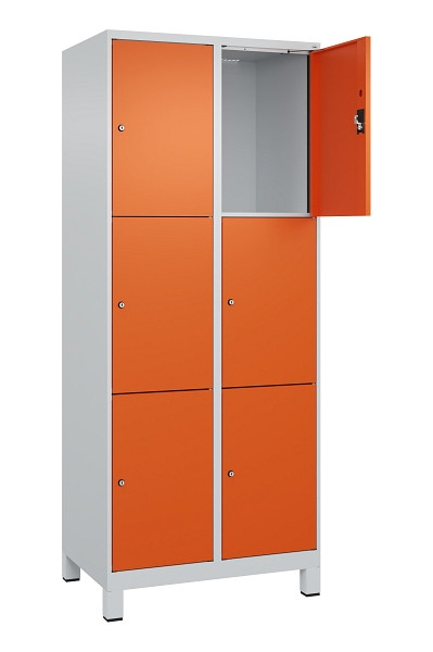 C+P Schließfachschrank Evolo PLUS, mit Füßen, 6 Fächer, 1950x800x500mm, 7035/20, 049010-223 S10002