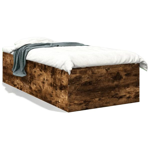vidaXL Bettgestell Räuchereiche 75x190 cm Holzwerkstoff, 3280983