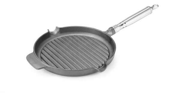 Hendi Grillpfanne rund Gusseisen, 398x265x48 mm, 629925