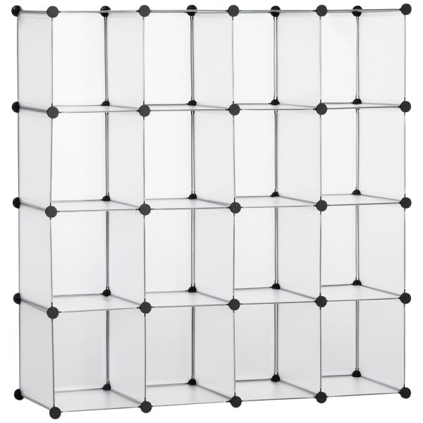 HOMCOM DIY Würfel Regalsystem 16 Würfeln Standregal 125 x 32 x 125 cm, 850-176