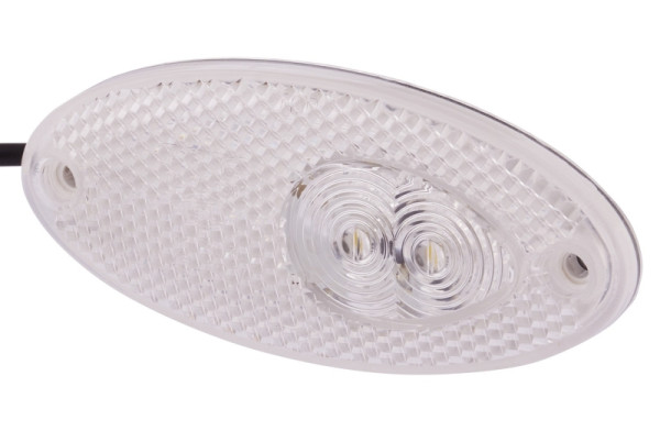 HELLA Positionsleuchte, LED, 12V, Anbau/Schraubanschluss, glasklar, LED-Lichtfarbe: weiß, 5000mm, offene Kabelenden, vorne, 2PG 964 295-121