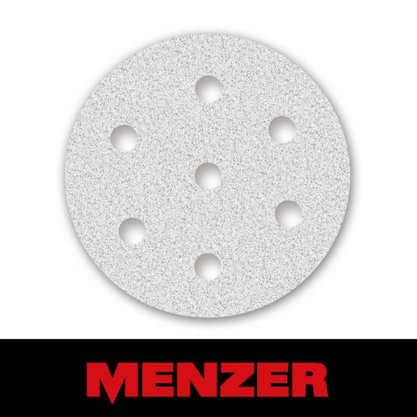 Menzer Klett-Schleifscheibe, Ø 90 mm, 7 Loch, Körnung 60, Normalkorund mit Stearat-Beschichtung, VE: 50, 231811060