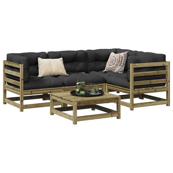 vidaXL 5-teilig Garten-Sofagarnitur Kiefernholz Imprägniert, 3299422