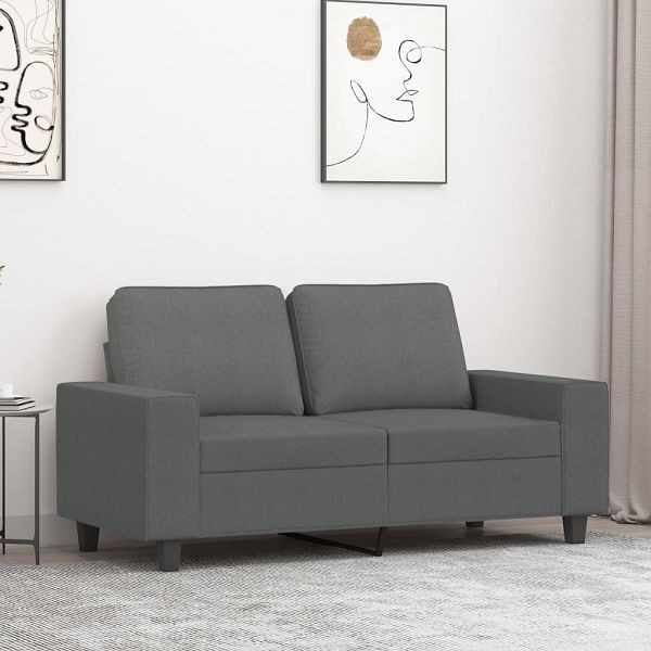 vidaXL 2-Sitzer-Sofa Dunkelgrau 120 cm Stoff, 359384, 8721012141100