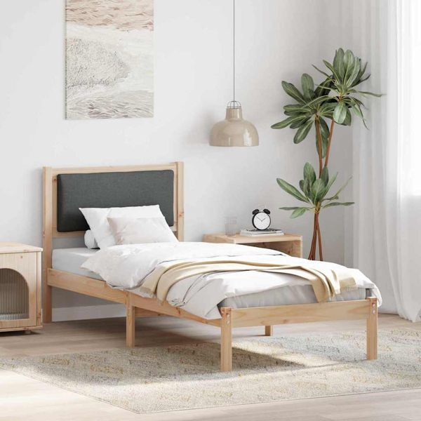 vidaXL Bettrahmen Dunkelgrau 80 x 200 cm Massives Kiefernholz, 878150