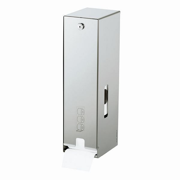 Air Wolf WC-Papierspender, Serie Omikron II, H x B x T: 423 x 116 x 148 mm, Edelstahl beschichtet, 35-718