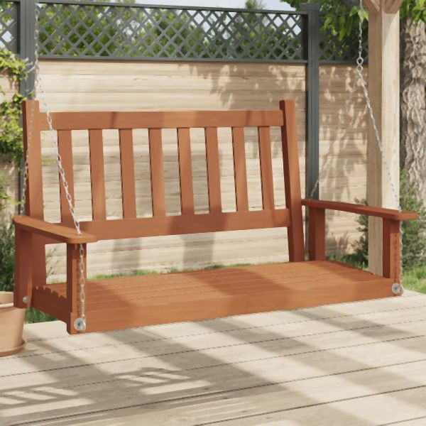 vidaXL Hollywoodschaukel mit Metallketten Braun Massivholz Tanne, 4008977
