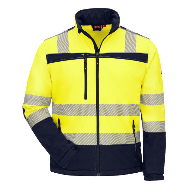 NITRAS MOTION TEX VIZ, Warnschutz-Softshelljacke, Größe: XS, Farbe: neongelb/marineblau, VE: 10 Stück, 7172-4021-XS