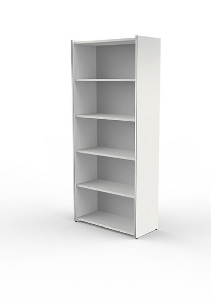 Kerkmann Einzelregal breit, 5 OH, fresh, B 800 x T 380 x H 1830 mm, Weiß (Montage), 13443510-1
