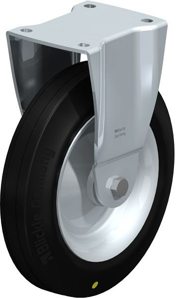 Blickle BH-V 252R-EL Stahlblech-Bockrolle, Schwerlast-Ausführung, mit Anschraubplatte, Vollgummi, Schwarz, 688168