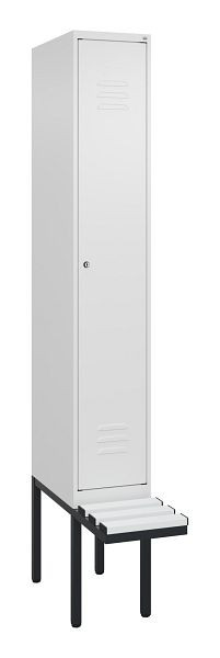 C+P Umkleidespind Classic PLUS, 2120x300x815mm, 9016/9016, Zylinderschloss, 3 Doppel-Haken, 0800407-10 S10029