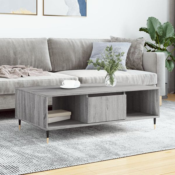 vidaXL Couchtisch Grau Sonoma 104x60x35 cm Holzwerkstoff, 827082