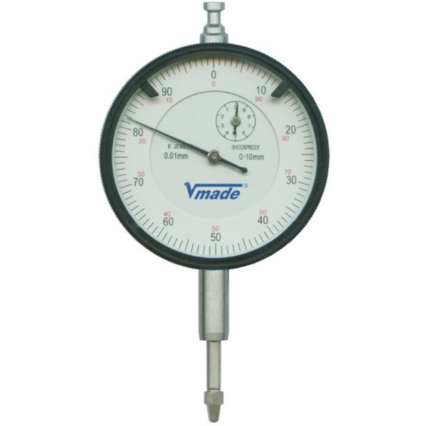Vogel Germany Messuhr, 0 - 10 mm, mit Stoßschutz, A: 43.0 mm, B: 22.0 mm, C: 8.2 mm, D: Ø 57 mm, 241131
