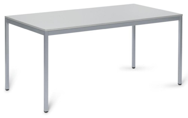 Deskin Besprechungstisch BASE-MODUL, Platte Dekor Lichtgrau, Gestell Alusilber RAL 9006, B 1200 x T 800 x H 720 mm, 221483