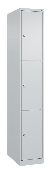 C+P Schließfachschrank Classic PLUS, 1850x300x500mm, 7035/7035, mit 3 Fächern, 080000-103 S10008