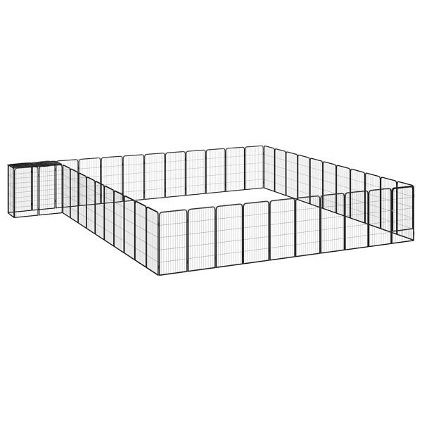 vidaXL 46-teilig Hundelaufstall Schwarz 50x100cm Stahl Pulverbeschichtet, 3115957