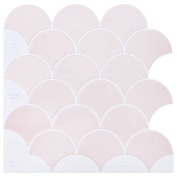 vidaXL Fischschuppen Fliese 50-teilig Hellrosa 30 x 30 cm, 42046221