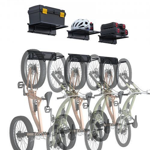VEVOR Fahrradständer Wandhalterung Garagenfahrradhalter 3 Ablagen 6 Fahrräder, ZHGJ48INCH60P865RV0