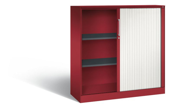 C+P Rollladenschrank Asisto, H1310xB1200xT435mm, Farbe: Rubinrot / Verkehrsweiß, Bügelgriff, 3 OH, 143031-000 S10109