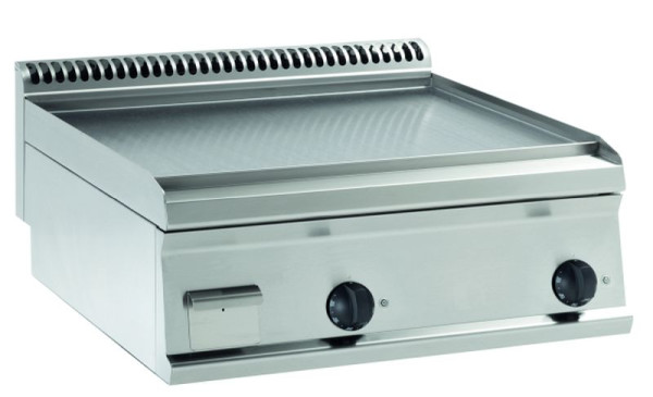 KBS Gas-Grillplatte glatt, hartverchromt, matt gebürstet, 2 Heizzonen, Tischgerät, 10322014