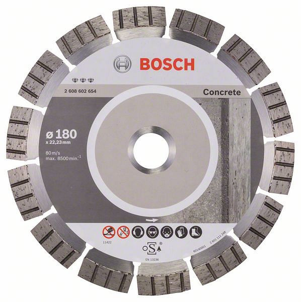 Bosch Diamanttrennscheibe Best for Concrete, 180 x 22,23 x 2,4 x 12 mm, 2608602654