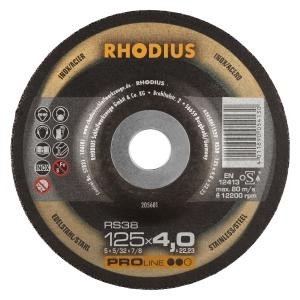Rhodius PROline RS38 Schruppscheibe, Durchmesser [mm]: 125, Stärke [mm]: 4, Bohrung [mm]: 22.23, VE: 25 Stück, 205681