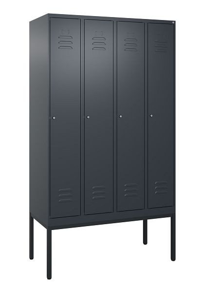 C+P Umkleidespind Classic PLUS, Gestell, 4 Abteile, 2120x1200x500mm, 7016/7016, Zylinderschlösser, 0800307-40 S10027