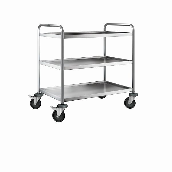 B.PRO SW 9 X 6-3 Servierwagen aus rostfreiem Edelstahl mit stahlverzinkten Rollen, 555532