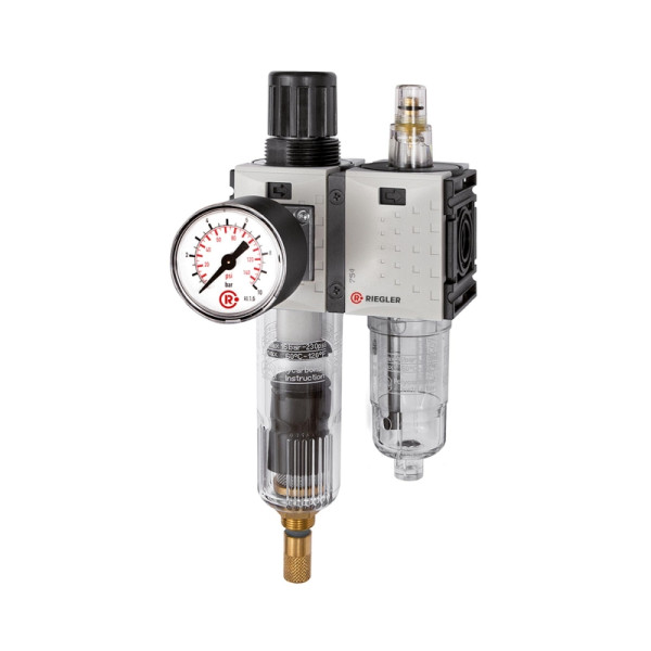 Riegler WE 2-teilig »FUTURA-mini«, PC-Behälter, Standardmanometer, G 1/4, 0,5-8, VA, 142461