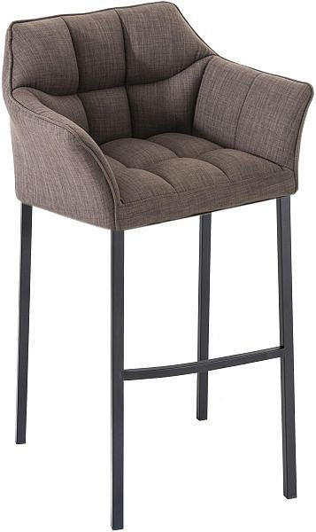 CLP Barhocker Damaso B Stoff mit 4-Fuß Gestell, grau, 101681108