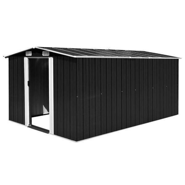 vidaXL Gerätehaus 257x392x181 cm Metall Anthrazit, 143346